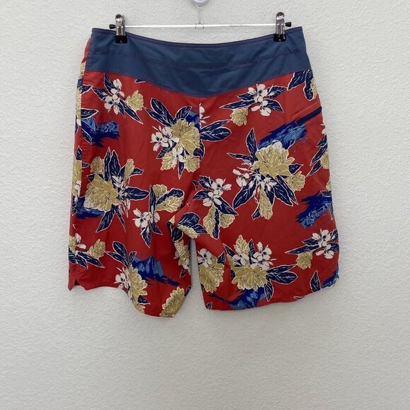 Patagonia Floral Planing Boardshorts Swim Trunks w Side Zip Pocket Mens size 36 - Picture 4 of 4